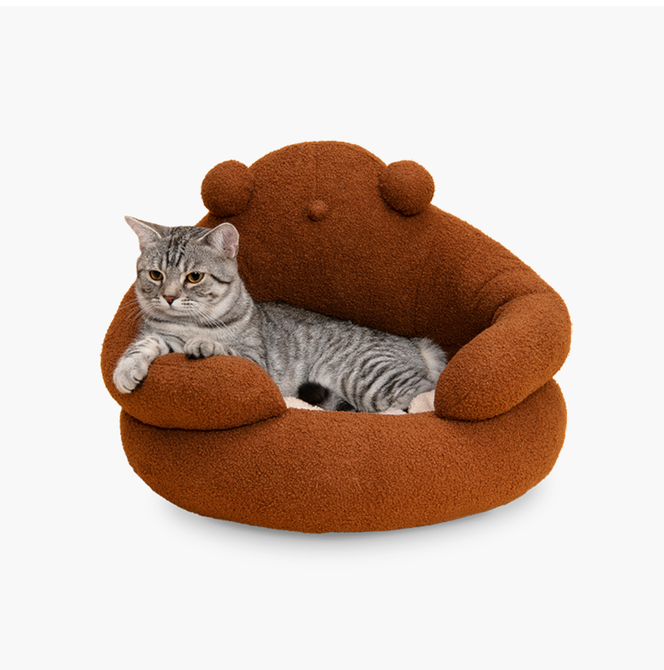 Fluffy Bear Cat Bed