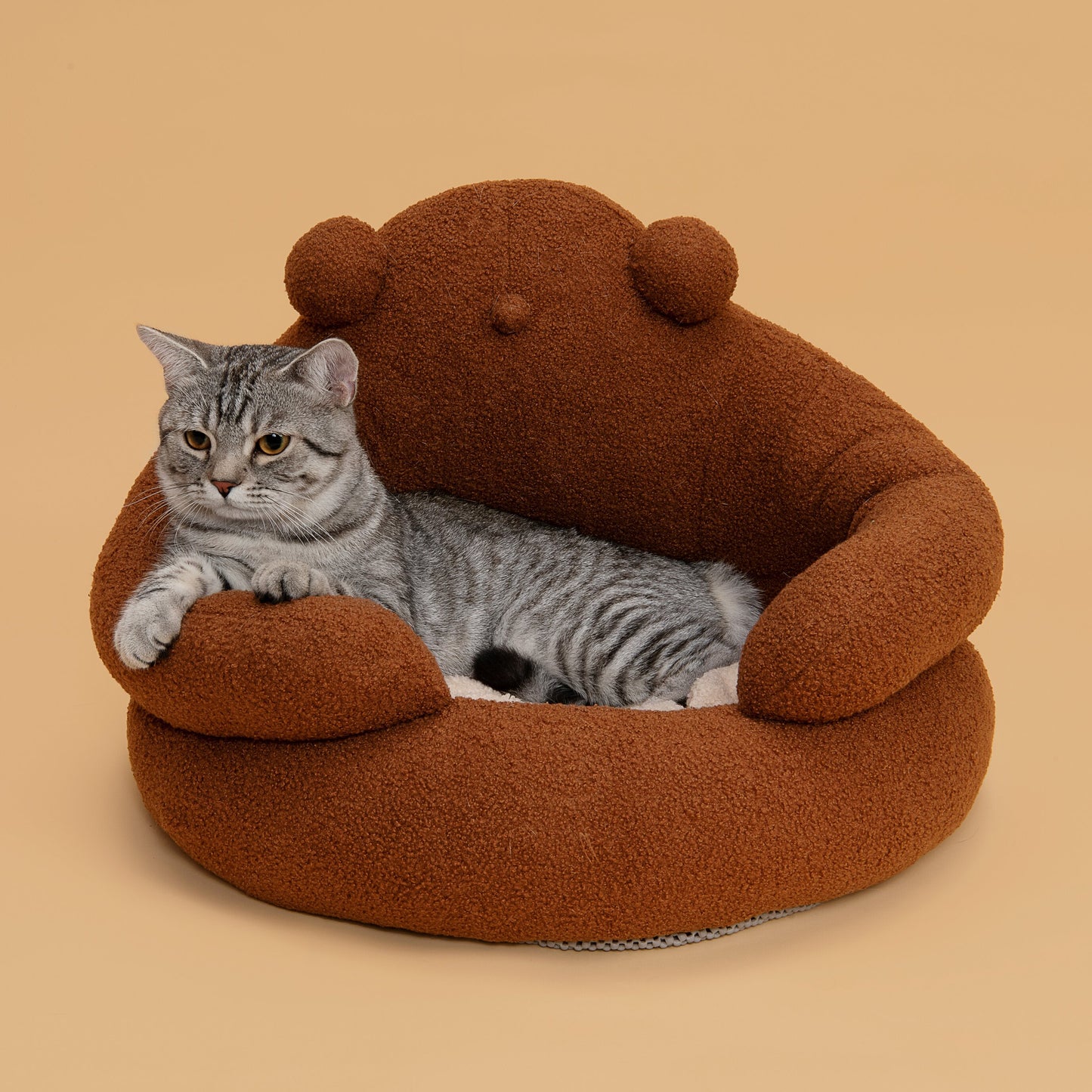 Fluffy Bear Cat Bed