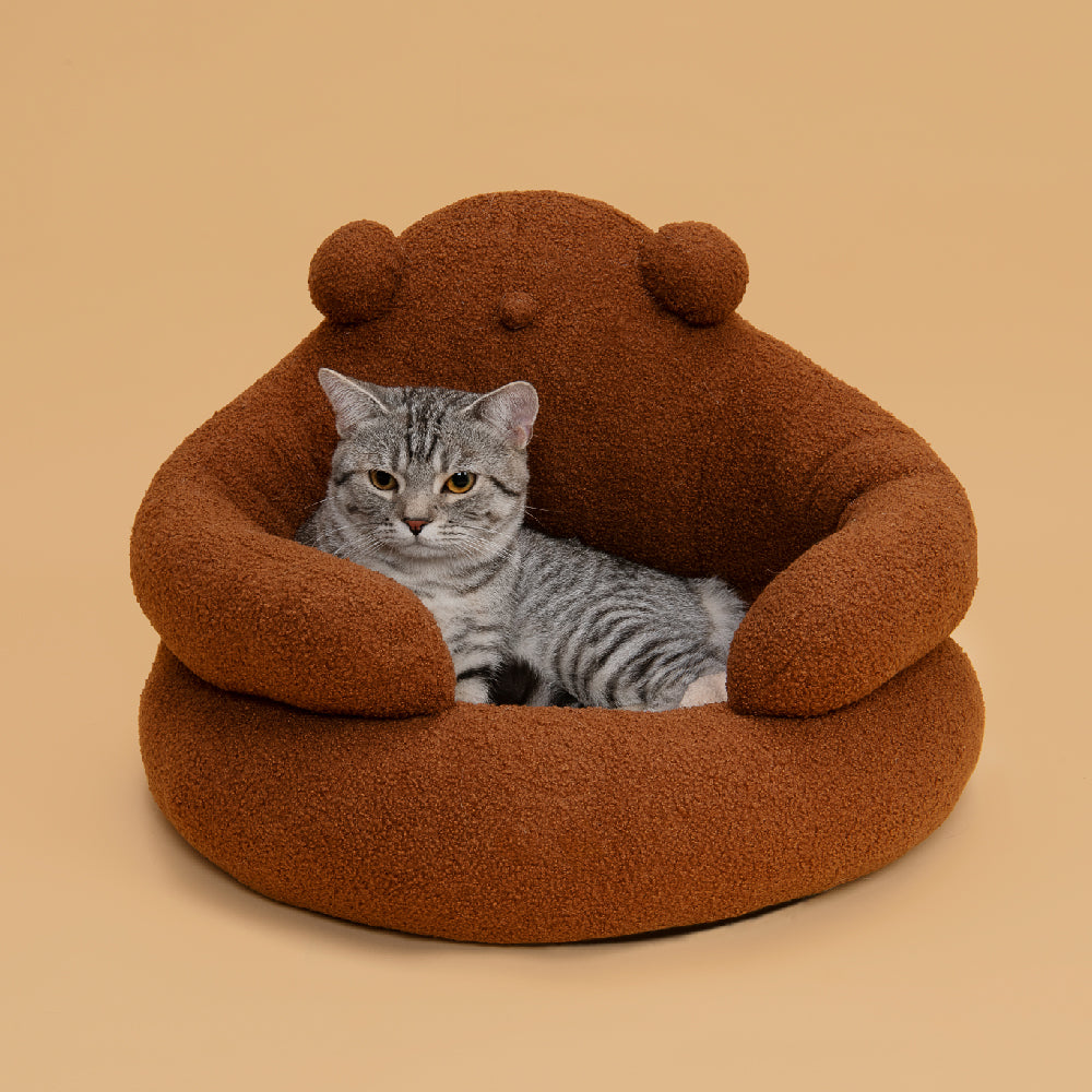 Fluffy Bear Cat Bed